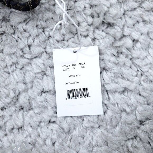 Andie Swim x Demi Moore The Tropez Triangle Bikini Top Size Small Black Gold - Picture 4 of 7